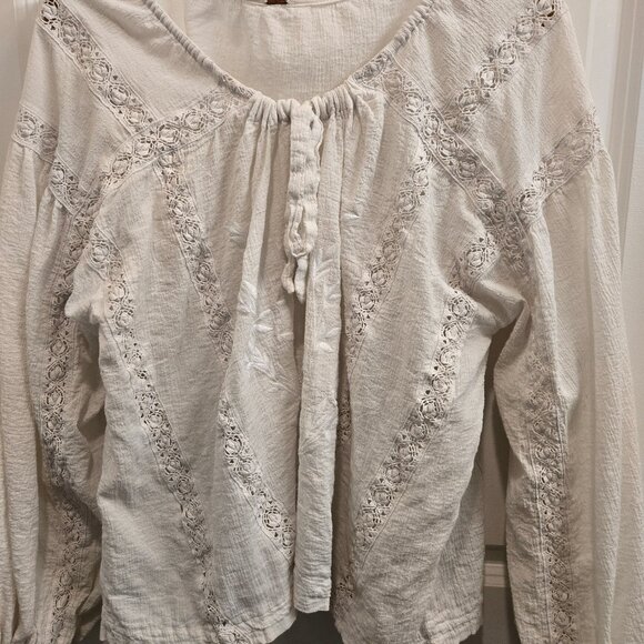 Free People Boho Chic Embroidered Blouse - Picture 1 of 9